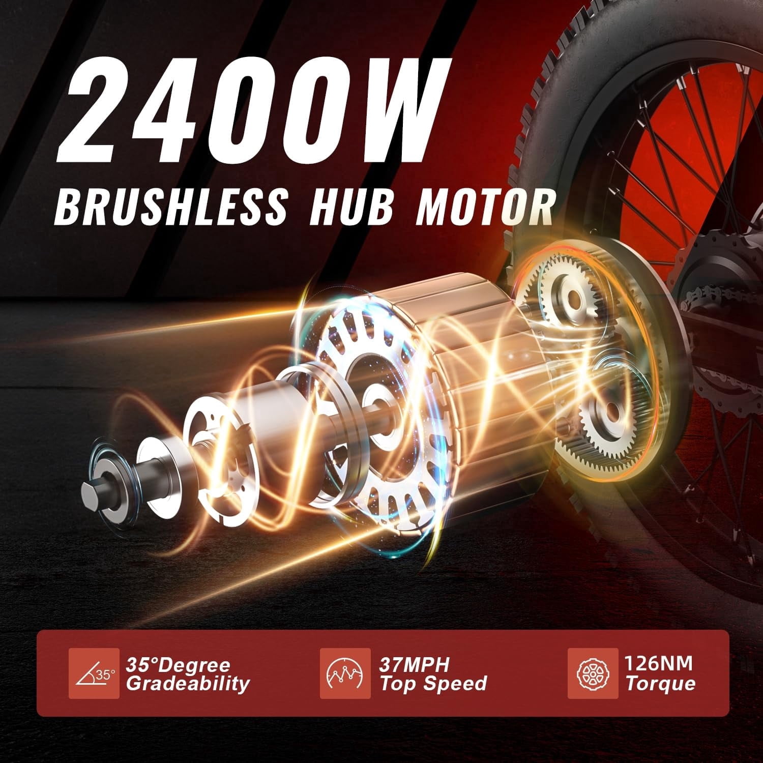 Ridingtime GT73 30+MPH Electric Dirt Bike, 2400W Motor, 48V/36Ah, 68-155 Mile Range, Hydraulic Suspension, 25" Off-Road Dirt Tires, UL2849