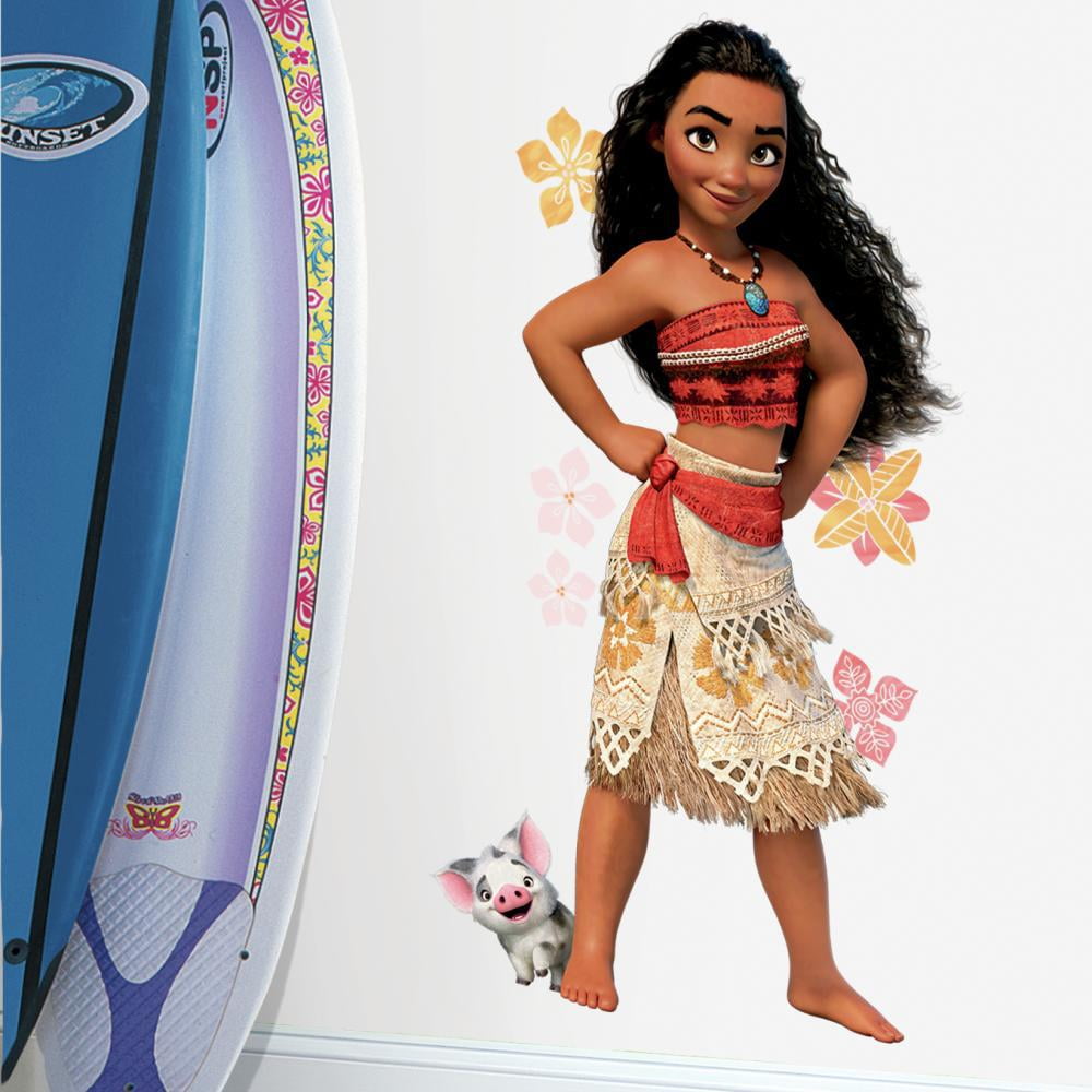 DISNEY Giant MOANA WALL STICKERS MURAL 10 Decals Pua Girls ...