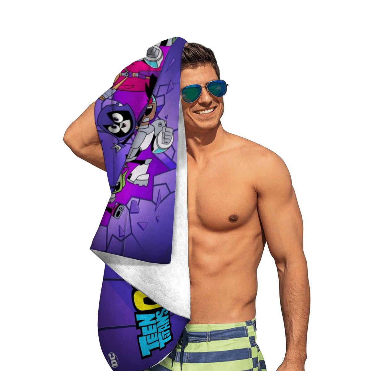 teen titans go Gifts Beach Towel for Women Girl Birthday Inspired Fan Bath Outdoor Music Lover