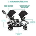 thumbnail image 4 of Dream On Me Track Tandem Double Umbrella Stroller with Canopy, Black, 4 of 6