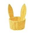 thumbnail image 2 of Basket with Handle Easter Bunny Rattan Woven Picnic Baskets with Rabbit Ear Straw Wicker Egg Candy Storage for Egg Party Supplies Gifts (Yellow), 2 of 7