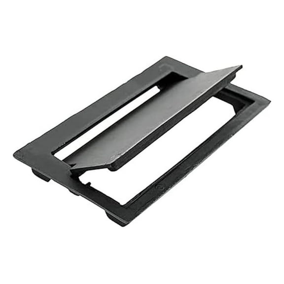 Cast Iron Fireplace Dump Door - Heavy Duty Black Powder Coated Cover - Ash Removal for Clean Fireplace - 3 3/4" x 8" Opening