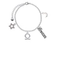 thumbnail image 2 of Delight Jewelry Silvertone Large Greek Letter - Omega - Silvertone Dream Big Charm Bracelet, 7.5+2" Extender, 2 of 4
