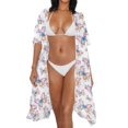 thumbnail image 3 of HELLHERO High Quality Fabrics Beach Cover Up for Resort Long Free Size Bathing Suit Cover Up Colorful Butterflies, 3 of 6