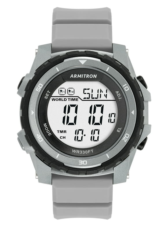 Armitron Gray Digital Athletic Sport Watch with Resin Band