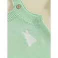 thumbnail image 6 of Infant Baby Girls Boy ,Easter Knitted Jumpsuit Summer Cute Bunny Pattern Sleeveless Romper, 6 of 8