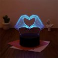 thumbnail image 3 of 1 lámpara de noche Love 3D, lámpara de ilusión óptica 3D con tacto, luz ambiental que cambia de 7 colores para dormitorio, 3 of 6