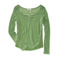 thumbnail image 2 of Camiseta adornada Aeropostale con encaje en la espalda para mujer verde pequeña, 2 of 2