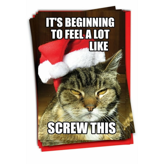 12 Christmas Greeting Cards (1 Design, 12 Cards) - Screw This C6225XSG-B12x1
