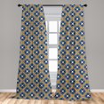 thumbnail image 5 of Ambesonne Ethnic Curtains, Vintage Tile Art, Pair of 28"x84", Blue Orange Beige, 5 of 5
