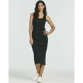 thumbnail image 6 of Real Essentials 3 Pack: Women's Ribbed Knit Sleeveless Crew Neck Tank Casual Midi Shift Dress with Slit, 6 of 6