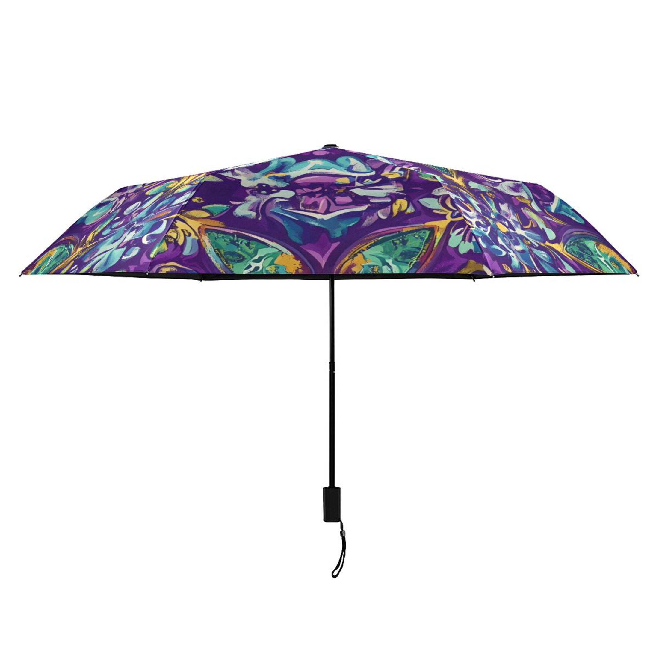 ALAZA Mandala Ethnic Print UPF 50+ Compact Folding Umbrella for Rain Travel Umbrella Packable