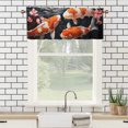 thumbnail image 3 of Cenefas de cocina con diseño de peces koi, acuarela, río, peces, suerte, animales, flores, bolsillo para varilla, cortinas para cocina y baño, 54 x 18 pulgadas (2 unidades), 3 of 5