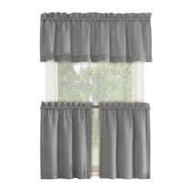 Collections Etc Martine Rod Pocket Caf� Curtain Set - Includes Valance & Two Tiers