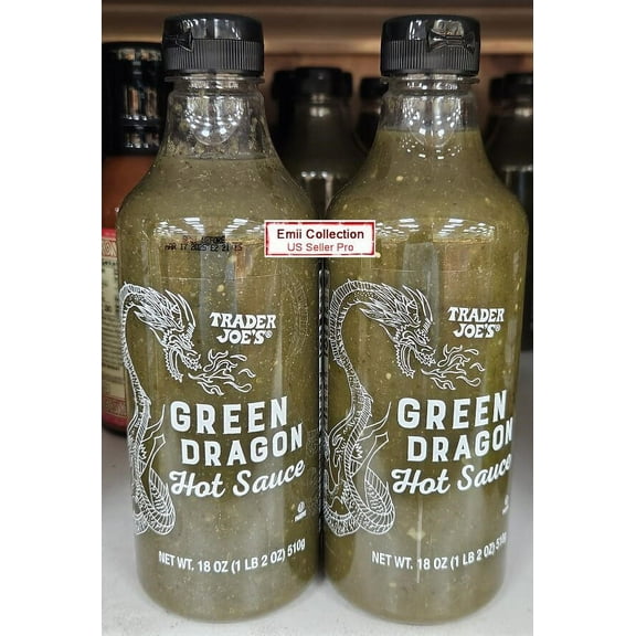 Trader Joe's Green Dragon Hot Sauce 18oz 510g (2 Bottles)