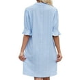 thumbnail image 6 of UVN Summer Dresses for Women Ruffle Short Sleeve Dress Casual V Neck T Shirt Dress, 6 of 10