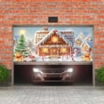 thumbnail image 4 of 8X7FT Christmas Gingerbread House Garage Door Decorations Winter Snowflake Merry Xmas Tree Door Cover Garage Door Banner Photo Backdrop Background Outdoor Snowman Candy Party Yard Wall Decor, 4 of 5