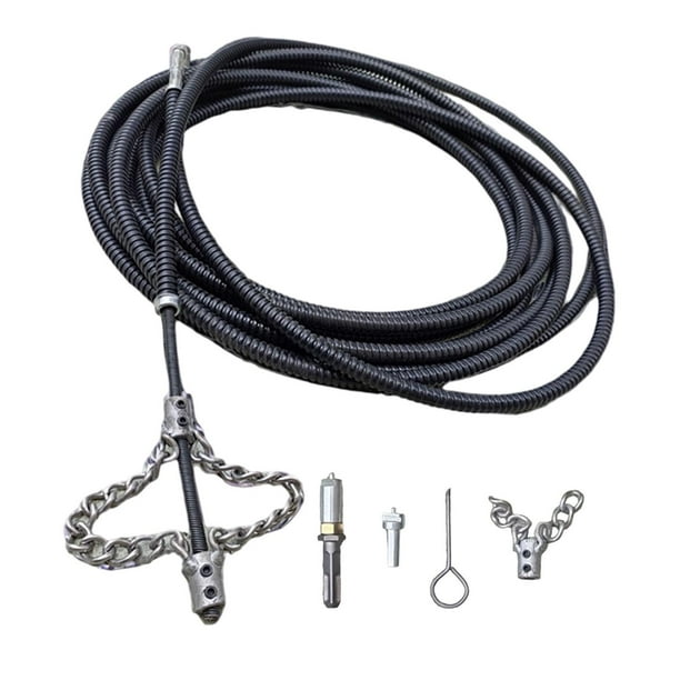 Juego de cables de serpiente para desagüe, barrena para tuberías, limpiador de desagües flexible, eliminador de obstrucciones, construcción de metal,
