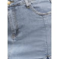 thumbnail image 5 of INSPIRE CHIC Women's Side Slit High Waisted A-Line Mini Denim Skirts L Light Blue, 5 of 6