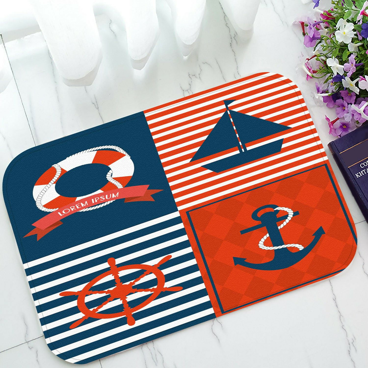 ECZJNT nautical template Doormat Bath Mat Rug Entrance Rug Floor Mats