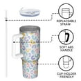 thumbnail image 4 of 1pc Colorful leopard print 40oz Tumbler with Straw & Handle - Insulated Stainless Steel Cup | Holiday Gift for Man Women (Christmas, Valentine's, Birthday), 4 of 7