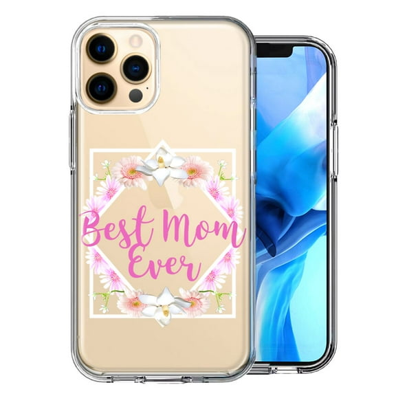 MUNDAZE for Apple iPhone 11 Pro Max Best Mom Ever Mother's Day Flowers Double Layer Phone Case Cover
