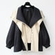 thumbnail image 1 of Ailaofu Womens Cropped Jacket Contrast Collar Utility Coat Cargo Jacket Barn Jacket Outwear, 1 of 3