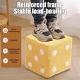 thumbnail image 4 of COM1950s Wooden Cube Stool with Dice Pattern, Entryway Shoe Changing Bench, Ottoman for Living Room, Small Footrest for Sofa, Kids Step Stool, Stackable Seating for Small Spaces, 4 of 7