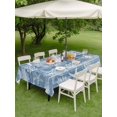 thumbnail image 4 of Outdoor Tablecloths with Umbrella Hole & Zipper, Haze Blue Coastal Tablecloth Rectangle 60x84 Inch, Summer Beach Nautical Starfish Coral Vintage Waterproof Table Cloth, Patio/Pool Table Covers, 4 of 8