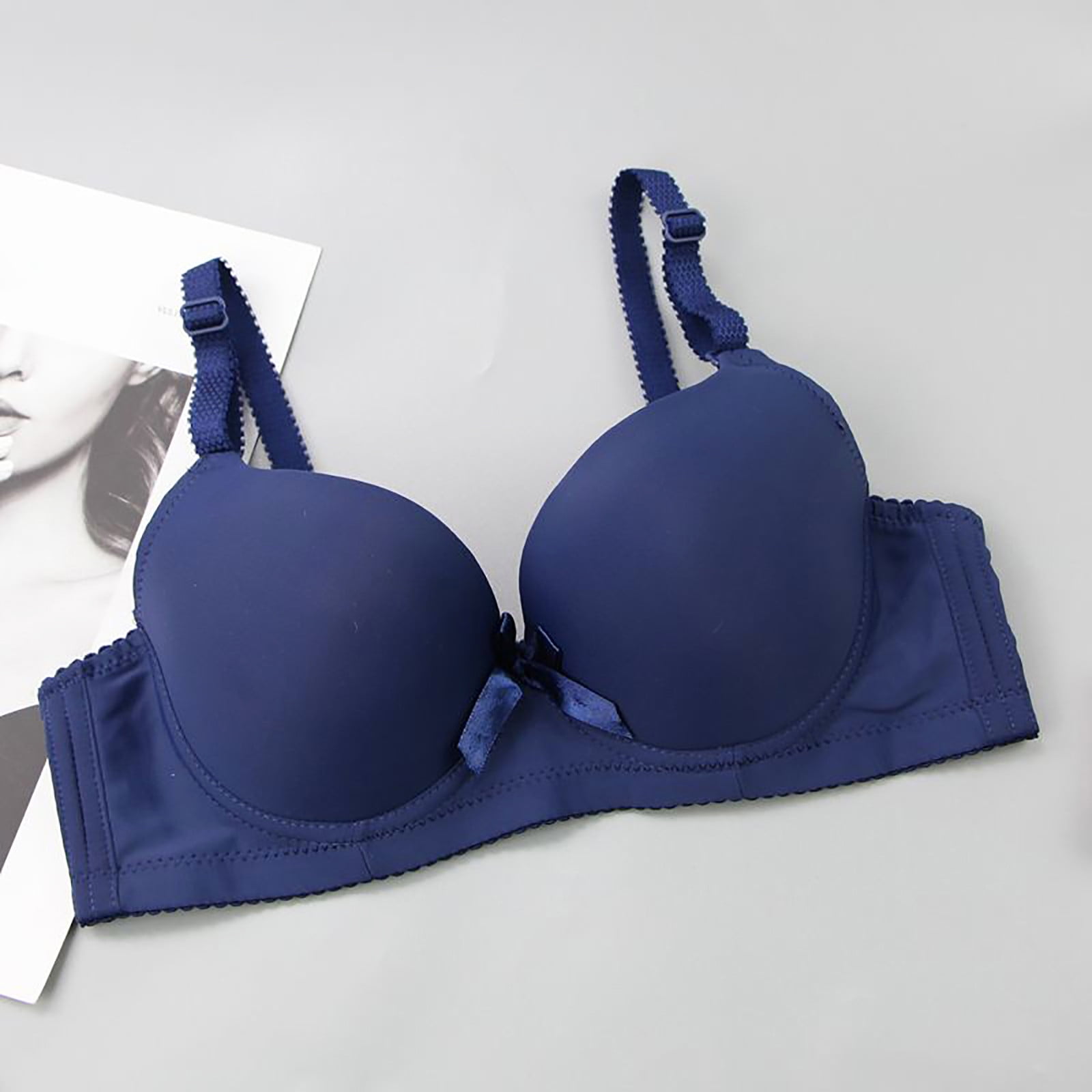 Odeerbi Comfortable Everyday Bras for Women 2024 Sexy Bra And Panties  Summer Slim Lingerie Set Blue