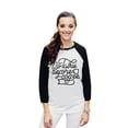 thumbnail image 2 of No Talkie Before Coffee Unisex 3/4 Sleeves Baseball Raglan T-Shirt Tee White Black X-Small, 2 of 4