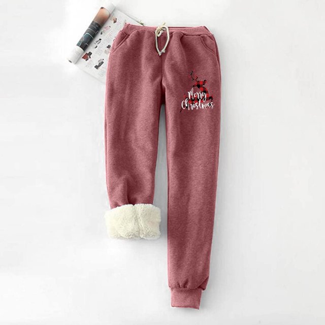 Qertyioot 2024 Nouvel An Réinitialisation Mode Décontractée Imprimée Span Taille Haute Garde au Chaud Pantalon Long Leggings
