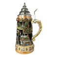 thumbnail image 3 of German Beer Stein England Panorama Stein 0.75 liter tankard, beer mug, cobalt, hand-painted, with pewter lid, 3 of 3