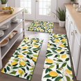 thumbnail image 2 of Yellow Lemon Fruit Flowers White Pattern Kitchen Rugs Sets Of 3,Kitchen Runner Rugs Non Skid Washable,Decorative Kitchen Floor Mats for Kitchen,Sink,Laundry,17"x30"+ 17"x47" + 17"x59", 2 of 6