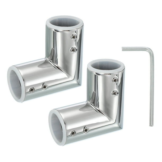 Conector de Varilla de Cortina de Esquina Uxcell, 2 Pcs Conector de Varilla de Cortina de 90° para Varilla de 1", Plata Brillante
