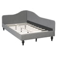 thumbnail image 7 of Bed Frame Twin Size L-Shaped Linen Daybed, with Solid Wood Legs, Gray, 7 of 7