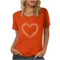 thumbnail image 1 of Dadaria Tee-Shirt pour Femmes Orange Manches Courtes Col Rond Hauts Été Chandail Blouses S, 1 of 5