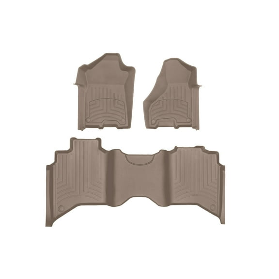 WeatherTech FloorLiner HP Custom Fit Floor Mats compatible with Ram Truck 2500/3500, Ram 2500/3500 - 1st & 2nd Row, Tan