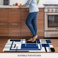 thumbnail image 5 of Blue Black Geometric Door Mat&nbsp;Indoor Outdoor Entrance, Non Slip Rug for Kitchen Bathroom Entryway Rug, Modern Minimalist Abstract Stripes Washable Doormat Floor Mat for Office 20x31.5 Inch, 5 of 8