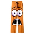 thumbnail image 4 of Mens Slacks Funny Graphic Print Relaxed Fit Comfortable Loose Fit Straight Leg Trousers Orange XXXL, 4 of 4