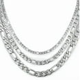 thumbnail image 2 of 3/4/5mm Mens Stainless Steel Necklace Curb Figaro Chain Link Silver 18-26'' Gift, 2 of 8