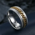 thumbnail image 2 of TINGN Intertwine 8mm Spinner Ring Stainless Steel Fidget Ring Anxiety Ring for Men Black/Blue/Silver/Gold, 2 of 5