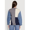 thumbnail image 5 of Womens Daisy Color Blocked Denim Sleeve Sweater, 5 of 5