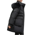 thumbnail image 4 of HTNBO Womens Parka Casual Long Outwear Winter Hooded Coat Female Winter Jacket Women Winter Down Cotton Jackets Coats, 4 of 5