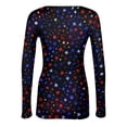 thumbnail image 4 of Sewkxo Women Tops Fashion 250th Anniversary American Patriotic 4th Of July Round Neck Pullover Tops Spring Summer Loose Fit Casual Long Sleeve Blouses,Black L, 4 of 6