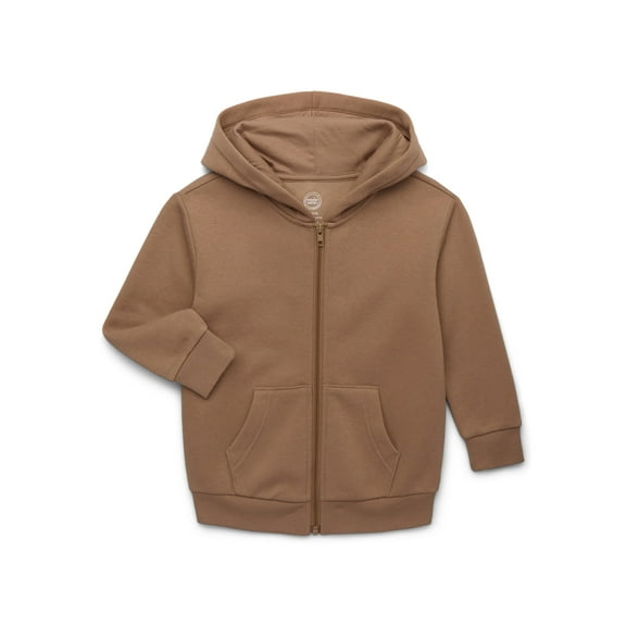 Wonder Nation Kids Unisex Fleece Full Zip Hoodie, Sizes 4-18 & Husky