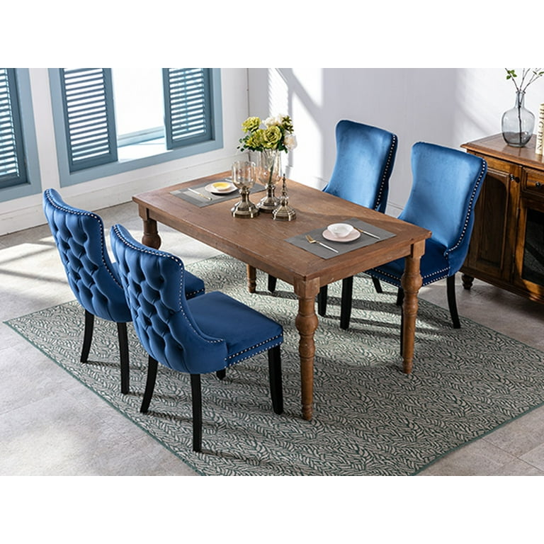4 blue dining chairs sale