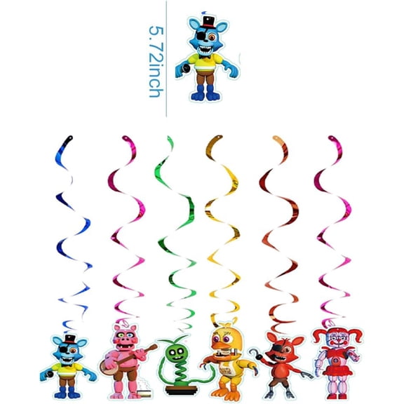 25pcs 5 Nights cake decoration set include 1pc big cake topper 24pcs cupcake toppers for Freddy's Theme birthday party decor