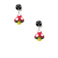 thumbnail image 2 of Delight Jewelry Resin Red Spotted Mushroom Black Crystal Clip on Earrings, 2 of 5
