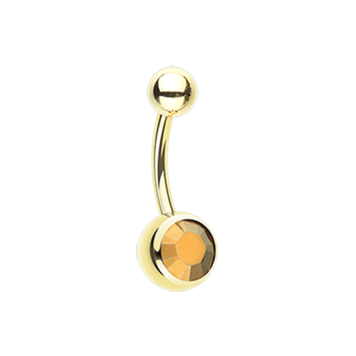 Gold PVD Jelly Belly Unity Gem Belly Button Ring
